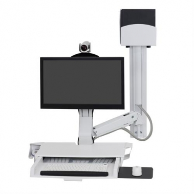 StyleView Sit-Stand Combo System with Worksurface Keyboard Monitor Mount Workstation