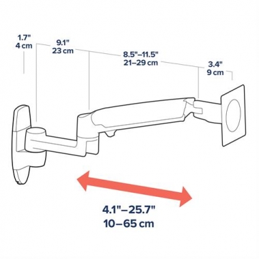 זרוע דו מפרקית למסך מתחברת לקיר דגם: LX Wall Monitor Arm  - ERGOTRON  