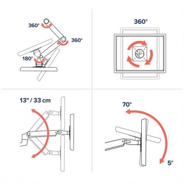 זרוע דו מפרקית למסך דגם: LX Desk Mount  מבית: ERGOTRON